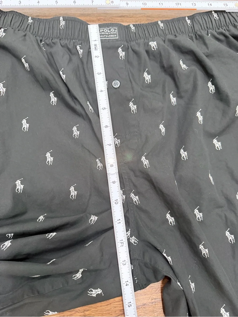 Polo Ralph Lauren Mens XL Pajama Lounge Pants Black Pony Logo Print 100% Cotton
